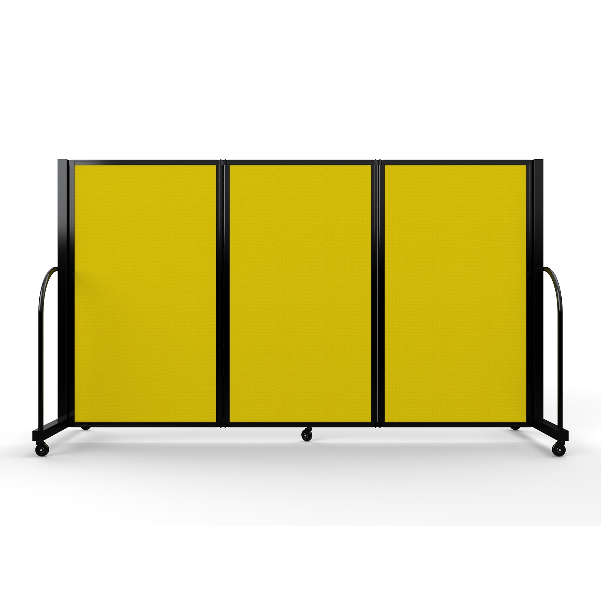 Screenflex Full Motion Divider — 5ft. x 8ft. 7in., Black Frame, Primary Yellow, Model# FSH-503-B-DY